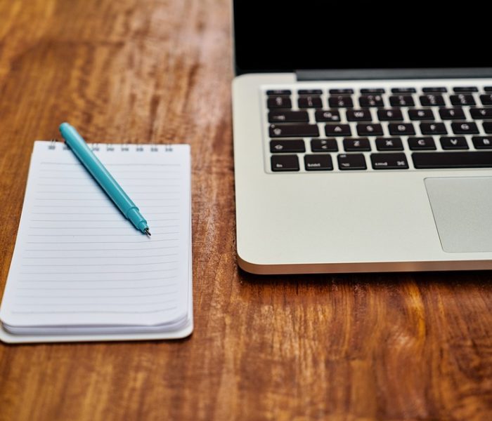 laptop and notepad